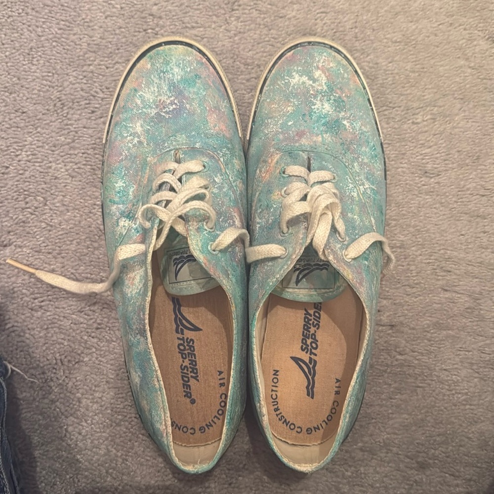 Hand painted vintage sperrys